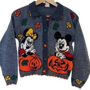 vintage 🎃 Disney Mickey & Minnie Fall Knitted Sweater